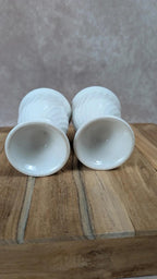 Lot de 2 coupes blanches vintage en céramique