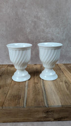 Lot de 2 coupes blanches vintage en céramique