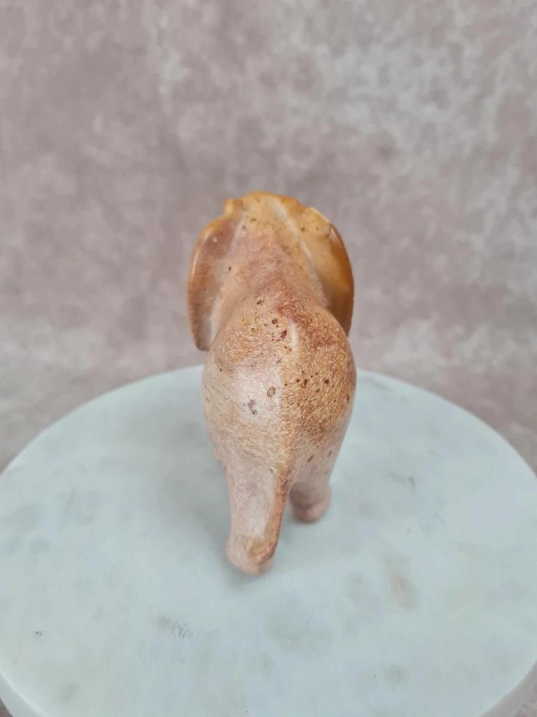 🐘 Lot de 2 éléphants sculptés en pierre – déco artisanale