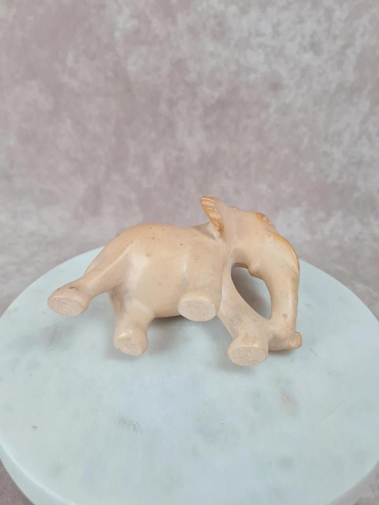 🐘 Lot de 2 éléphants sculptés en pierre – déco artisanale