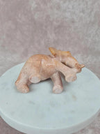 🐘 Lot de 2 éléphants sculptés en pierre – déco artisanale