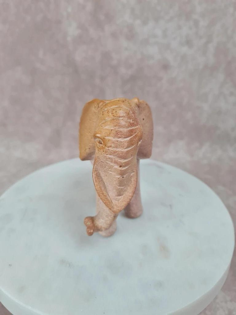 🐘 Lot de 2 éléphants sculptés en pierre – déco artisanale