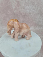 🐘 Lot de 2 éléphants sculptés en pierre – déco artisanale