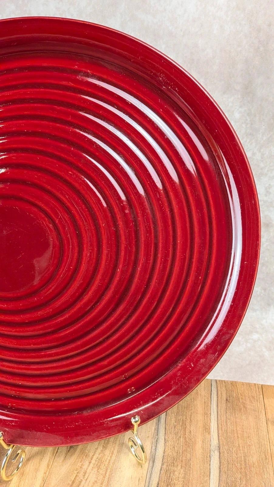Lot de 2 plats Saint - clément – céramique rouge vintage