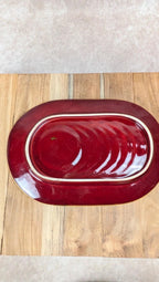 Lot de 2 plats Saint - clément – céramique rouge vintage