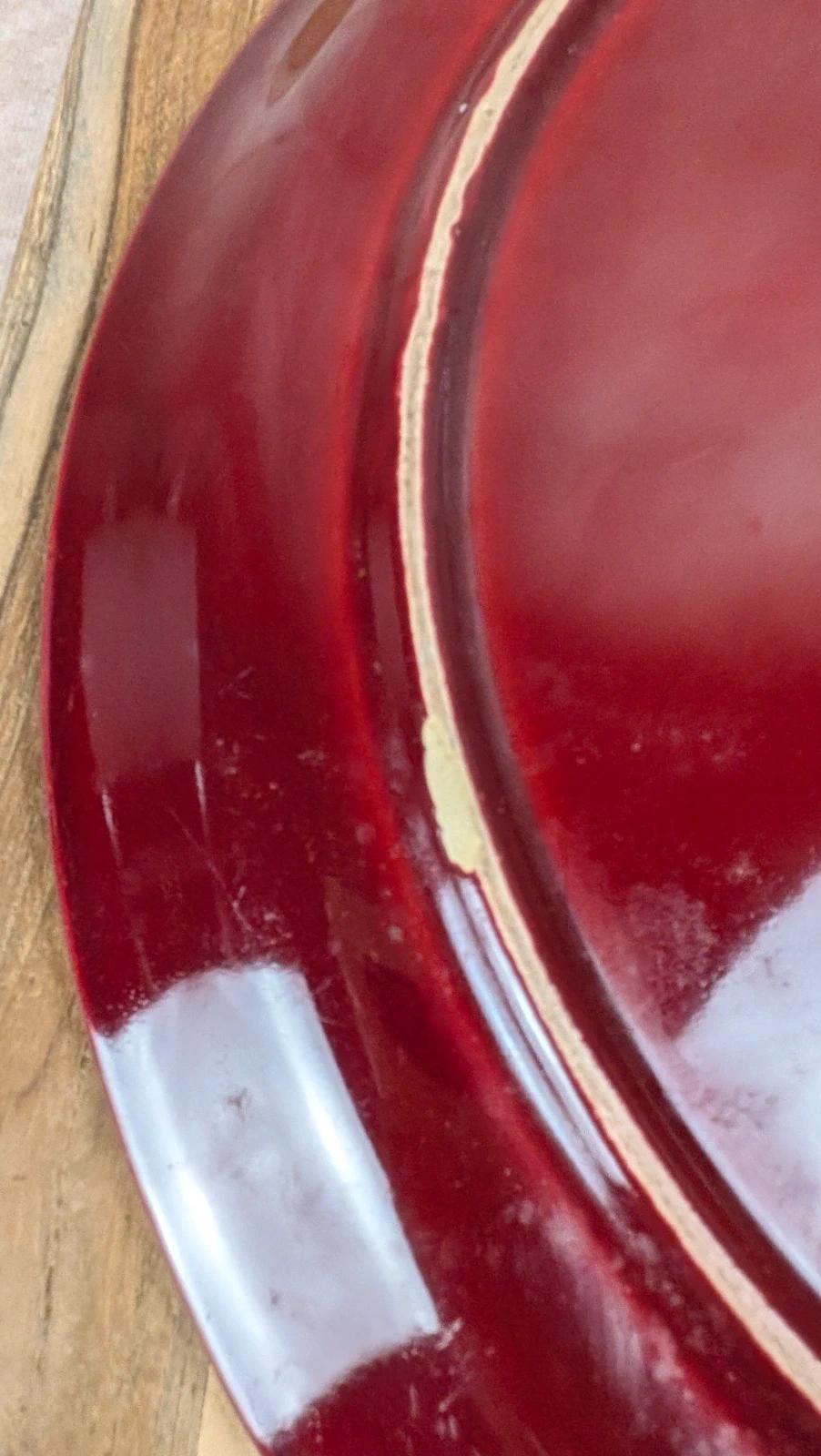 Lot de 2 plats Saint - clément – céramique rouge vintage