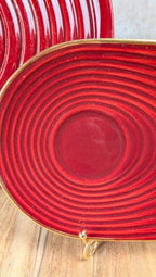 Lot de 2 plats Saint - clément – céramique rouge vintage