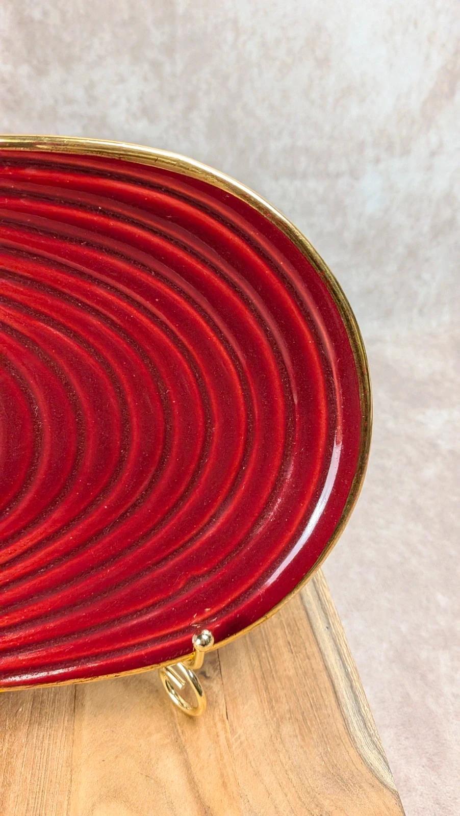 Lot de 2 plats Saint - clément – céramique rouge vintage