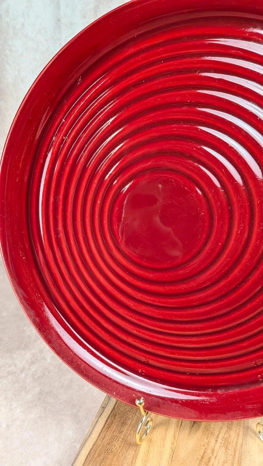 Lot de 2 plats Saint - clément – céramique rouge vintage