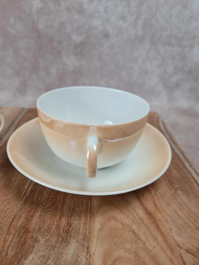 Lot de 2 tasses et sous - tasses vintage – Porcelaine allemande Koenigszelt
