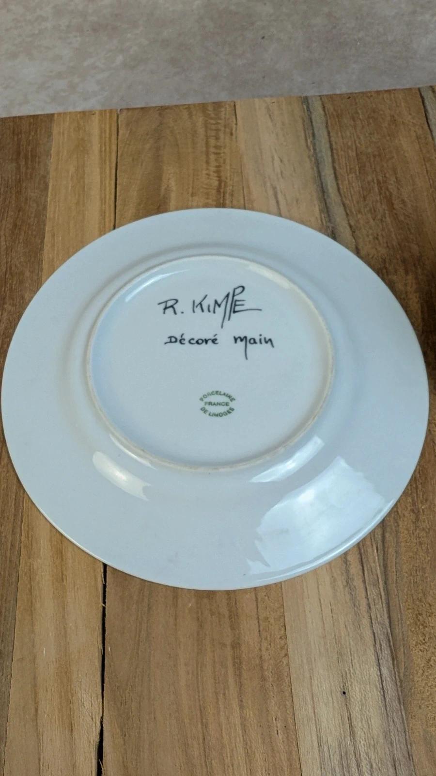 Lot de 2 tasses + soucoupes – Porcelaine de Limoges décorée main