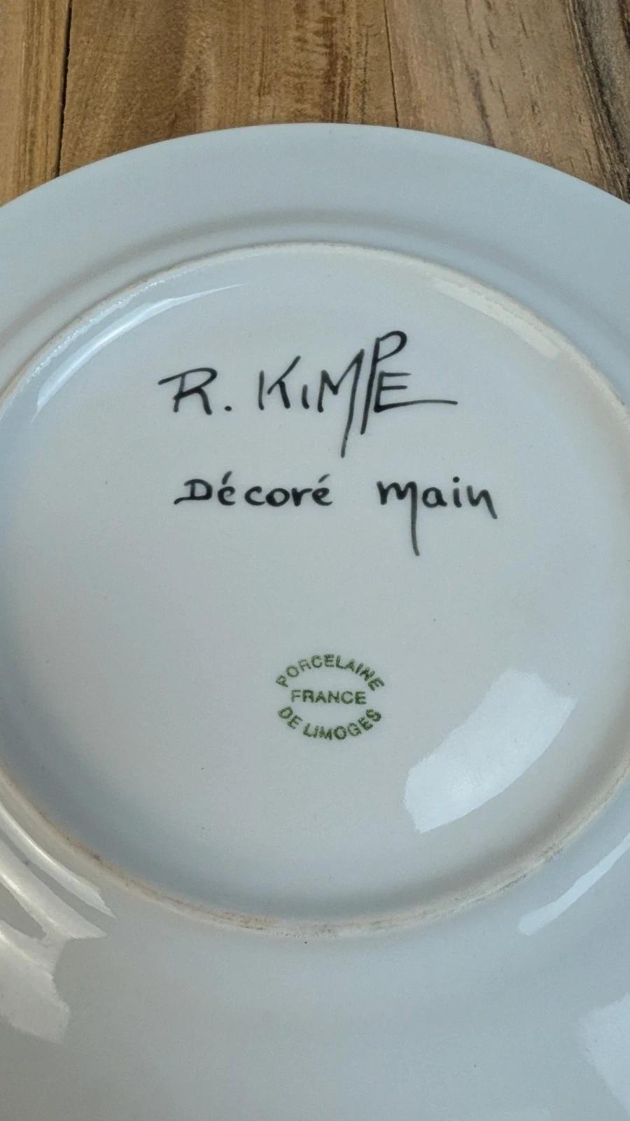 Lot de 2 tasses + soucoupes – Porcelaine de Limoges décorée main