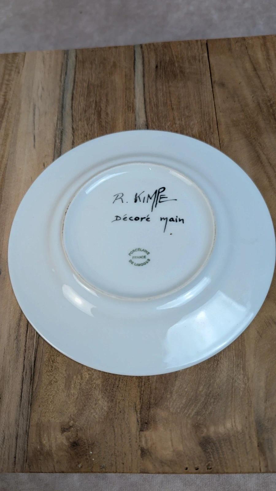 Lot de 2 tasses + soucoupes – Porcelaine de Limoges décorée main