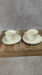 Lot de 2 tasses + sous - coupes Sarreguemines