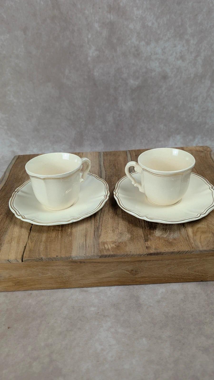 Lot de 2 tasses + sous - coupes Sarreguemines