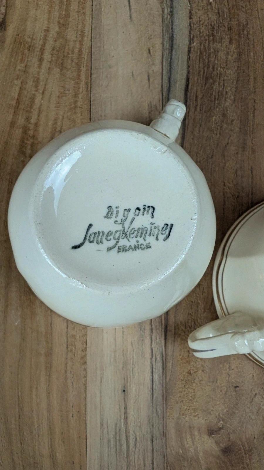 Lot de 2 tasses + sous - coupes Sarreguemines