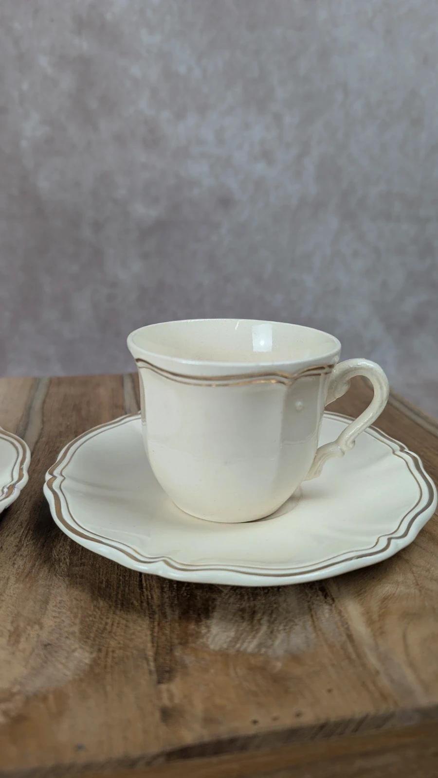 Lot de 2 tasses + sous - coupes Sarreguemines
