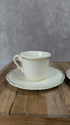 Lot de 2 tasses + sous - coupes Sarreguemines