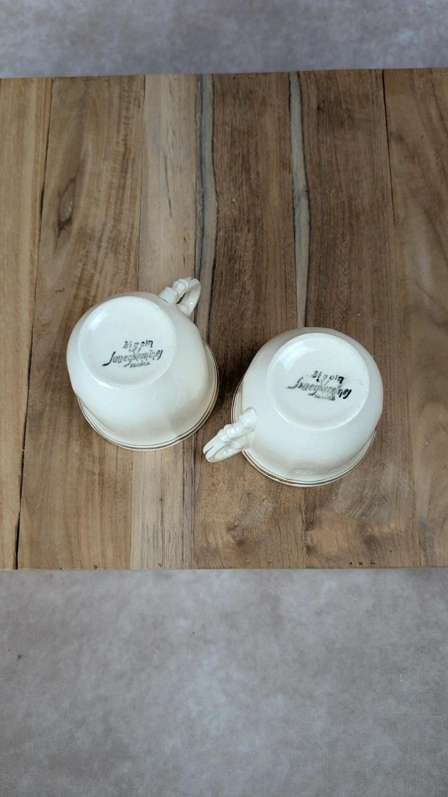 Lot de 2 tasses + sous - coupes Sarreguemines