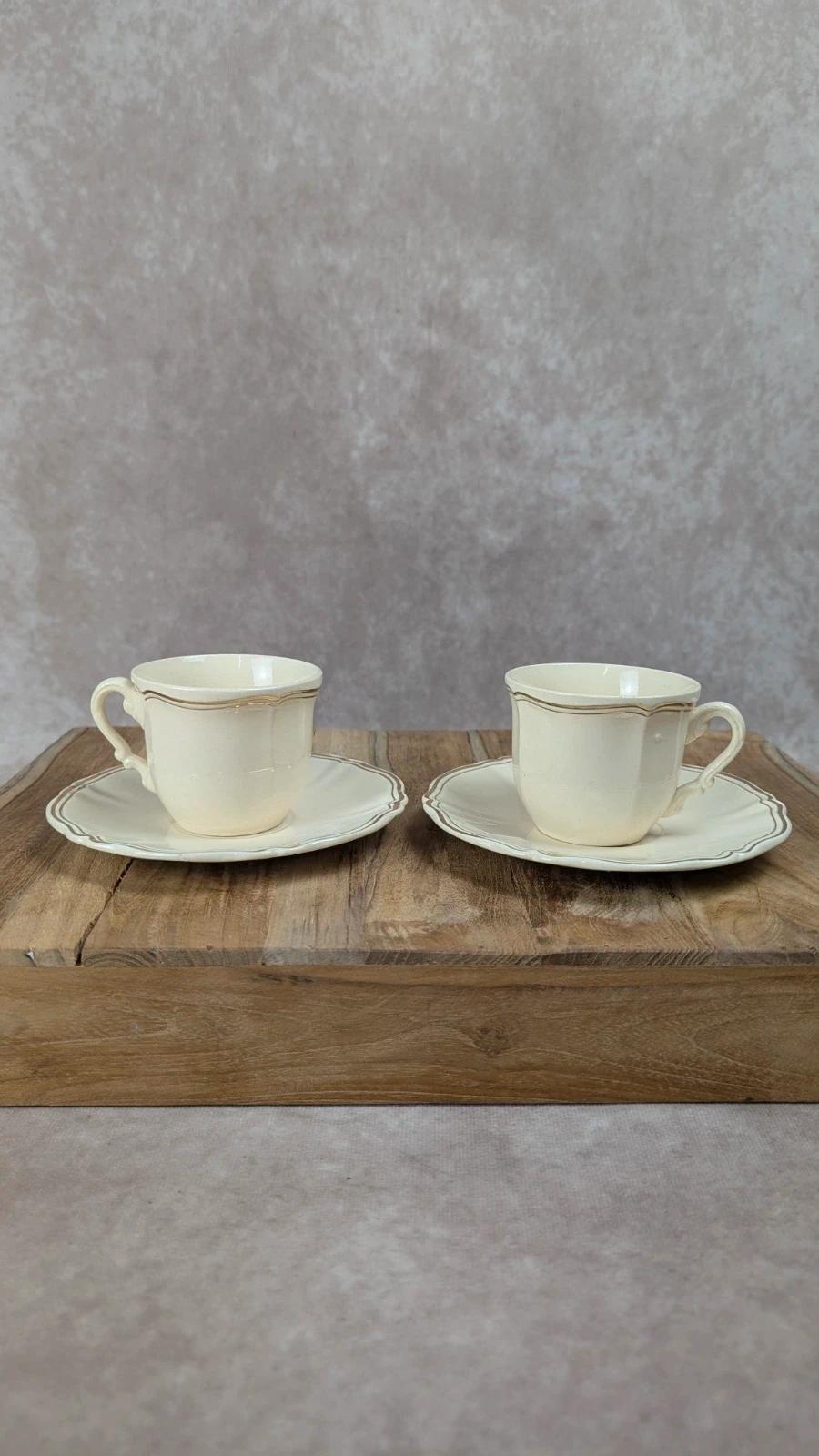 Lot de 2 tasses + sous - coupes Sarreguemines