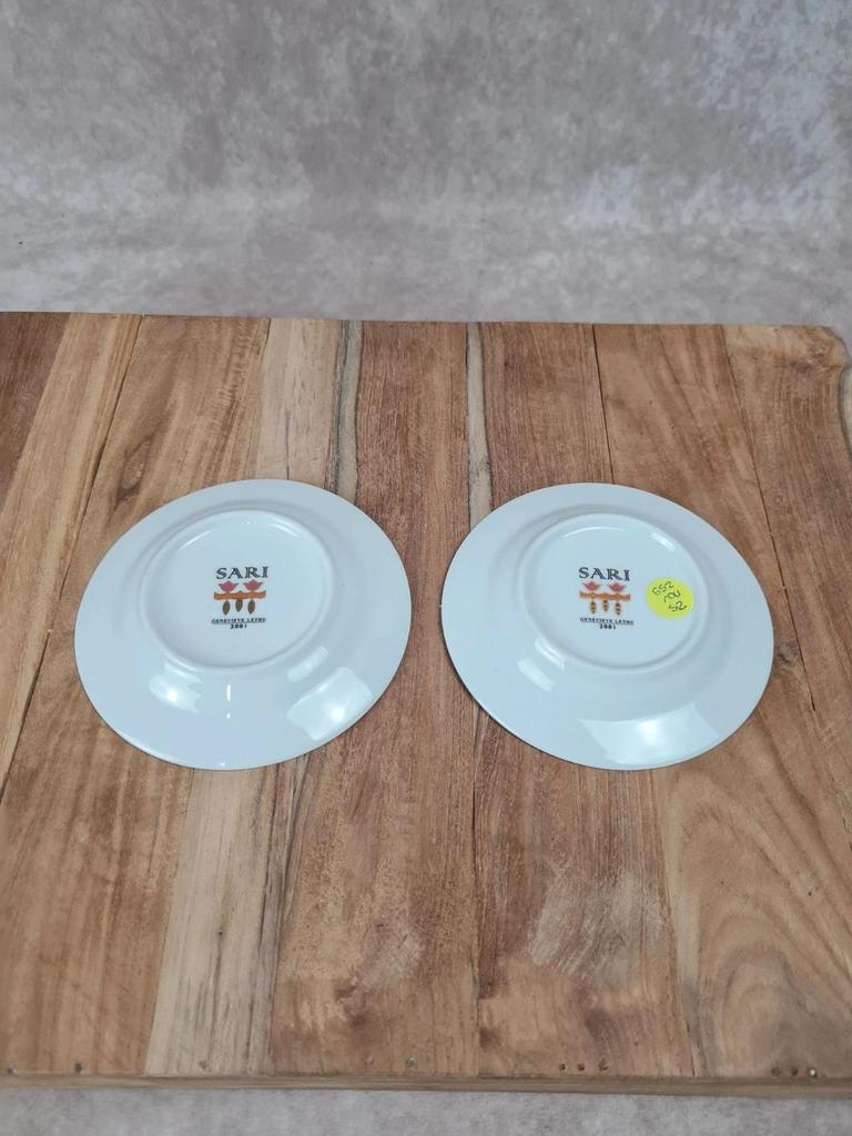 🌼 Lot de 2 tasses + sous - tasses Geneviève Lethu – Modèle “sari” 🌼