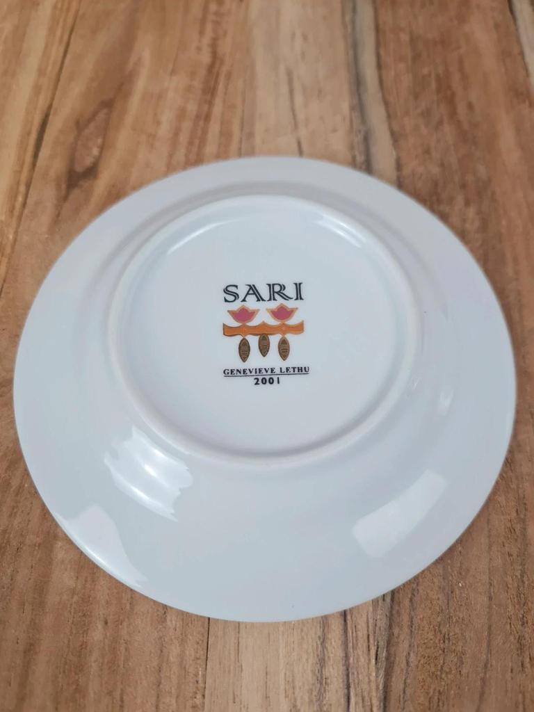 🌼 Lot de 2 tasses + sous - tasses Geneviève Lethu – Modèle “sari” 🌼