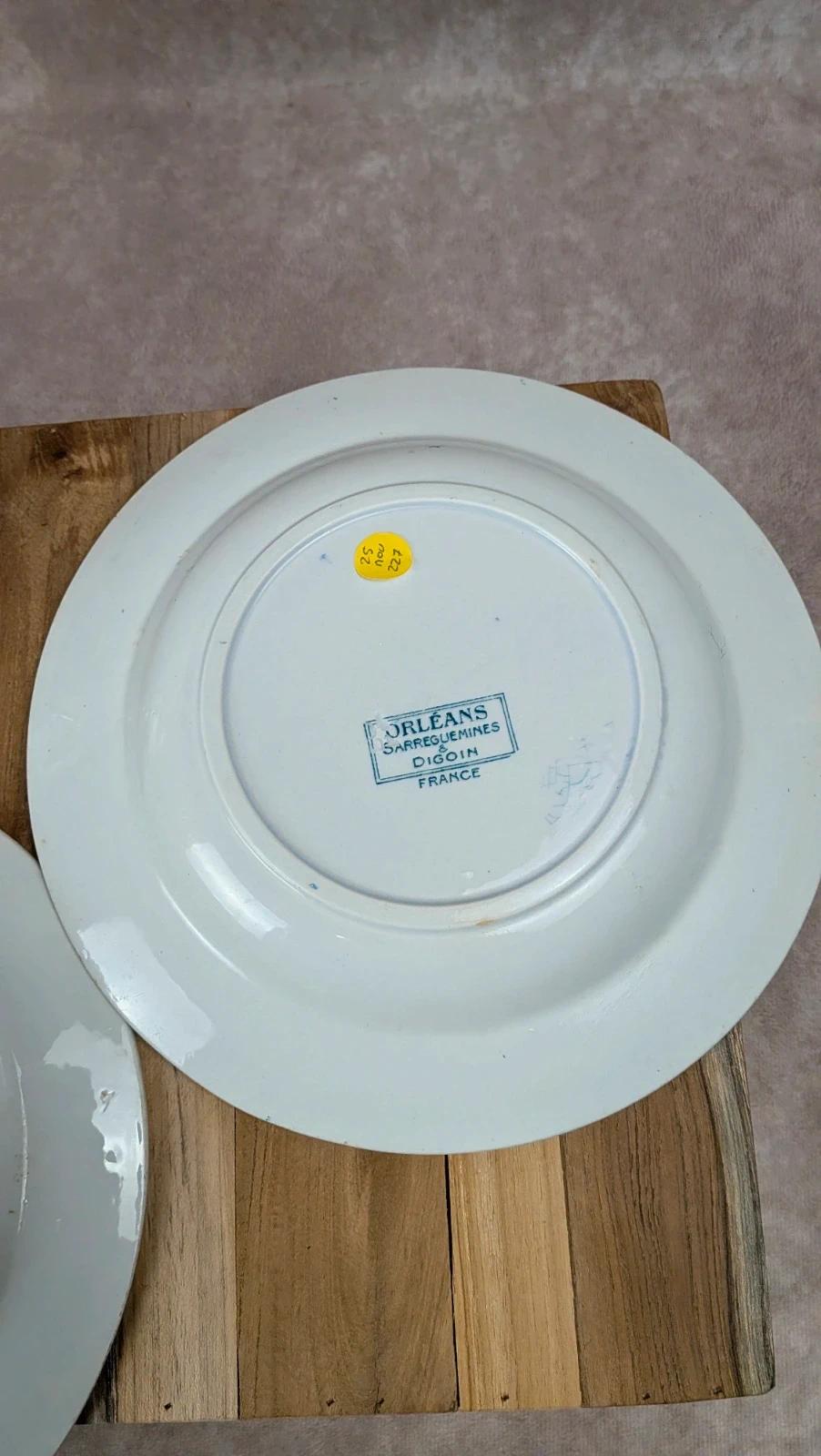 Lot de 3 assiettes creuses Orléans Sarreguemines & Digoin