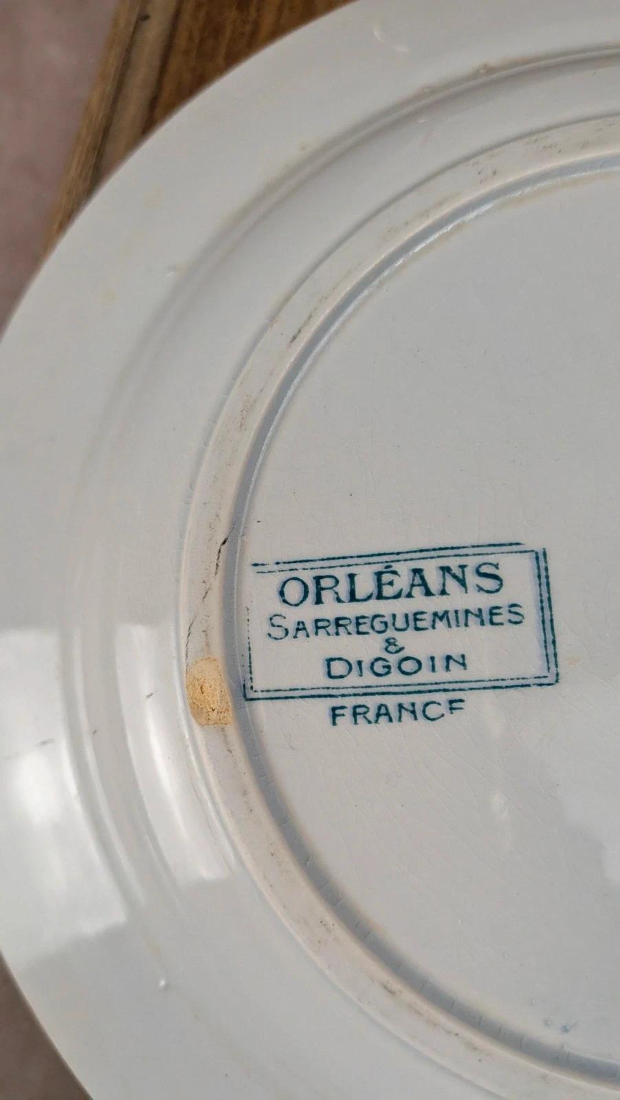 Lot de 3 assiettes creuses Orléans Sarreguemines & Digoin