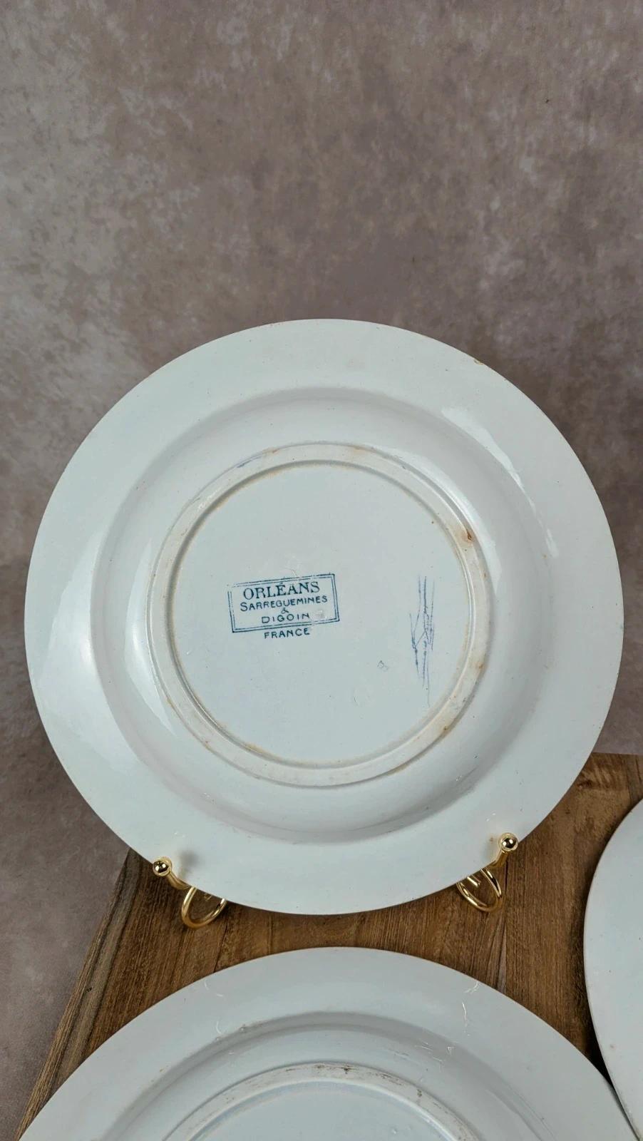 Lot de 3 assiettes creuses Orléans Sarreguemines & Digoin