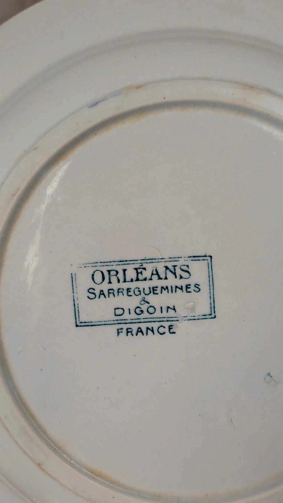 Lot de 3 assiettes creuses Orléans Sarreguemines & Digoin