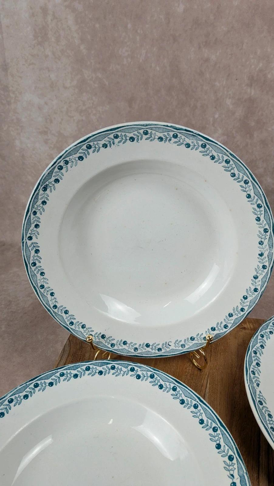Lot de 3 assiettes creuses Orléans Sarreguemines & Digoin