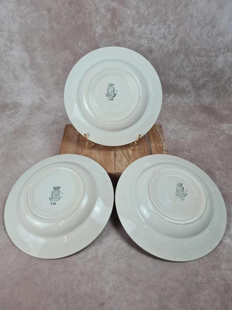 🥣 Lot de 3 assiettes creuses vintage St. Amand France