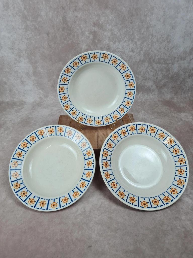 🥣 Lot de 3 assiettes creuses vintage St. Amand France