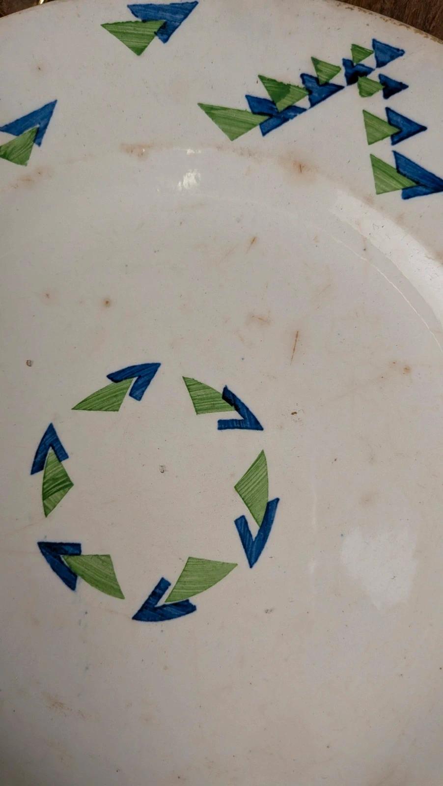 Lot de 3 assiettes plates vintage – Modèle Moderne – Sarreguemines & Digoin