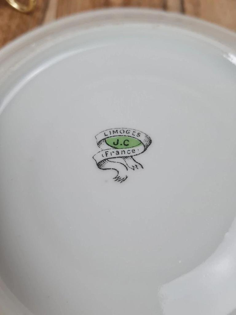 🎨 Lot de 3 coupelles / soucoupes à café vintage – Limoges J.c. France 🇫🇷