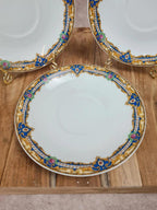 🎨 Lot de 3 coupelles / soucoupes à café vintage – Limoges J.c. France 🇫🇷