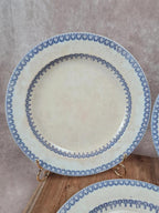 Lot de 3 grandes assiettes anciennes, W. Adams & Sons, décor Etruscan Border, Ère Victorienne