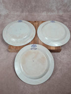 Lot de 3 grandes assiettes anciennes, W. Adams & Sons, décor Etruscan Border, Ère Victorienne
