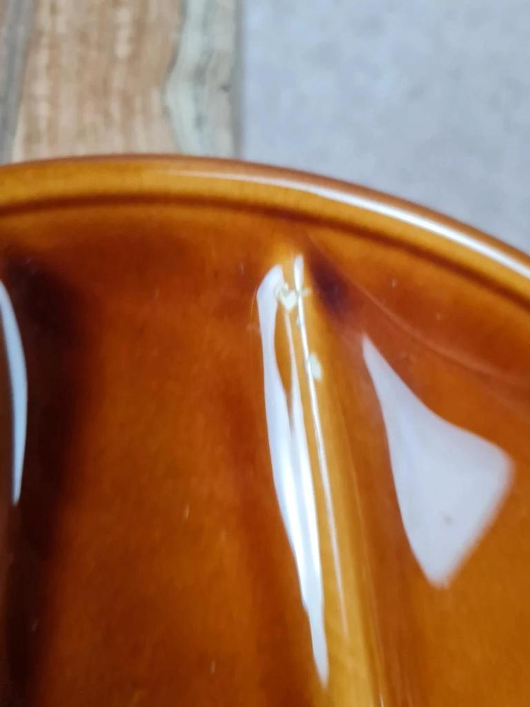 🍂 Lot de 4 assiettes à compartiments vintage – émaillé caramel 🍂