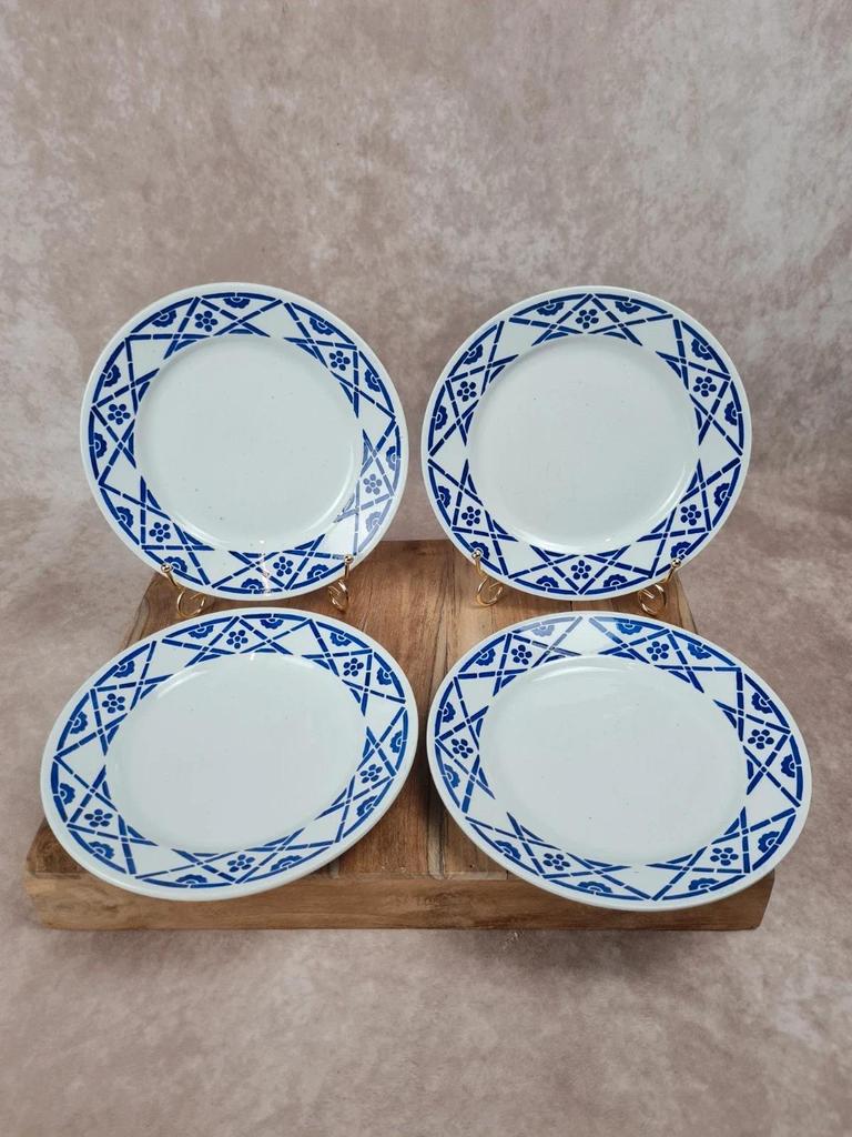 Lot de 4 assiettes à dessert Kg Lunéville – Modèle Lucien