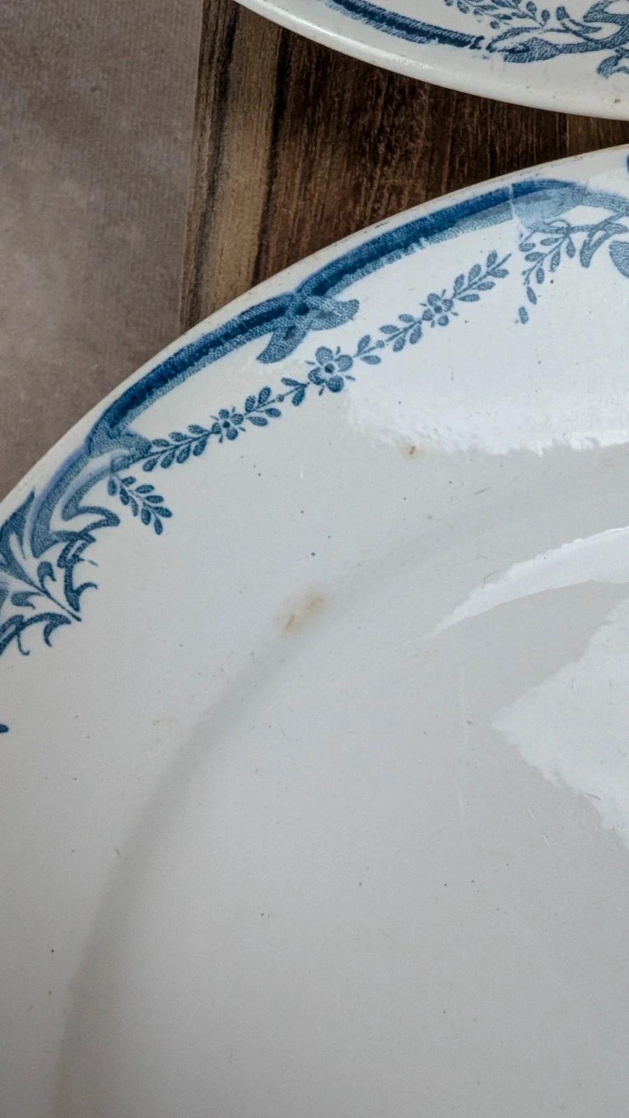 Lot de 4 assiettes anciennes Sarreguemines Digoin – Modèle Vaucluse