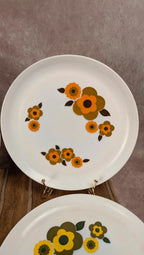 Lot de 4 assiettes Arcopal modèle Lotus – vintage années 70