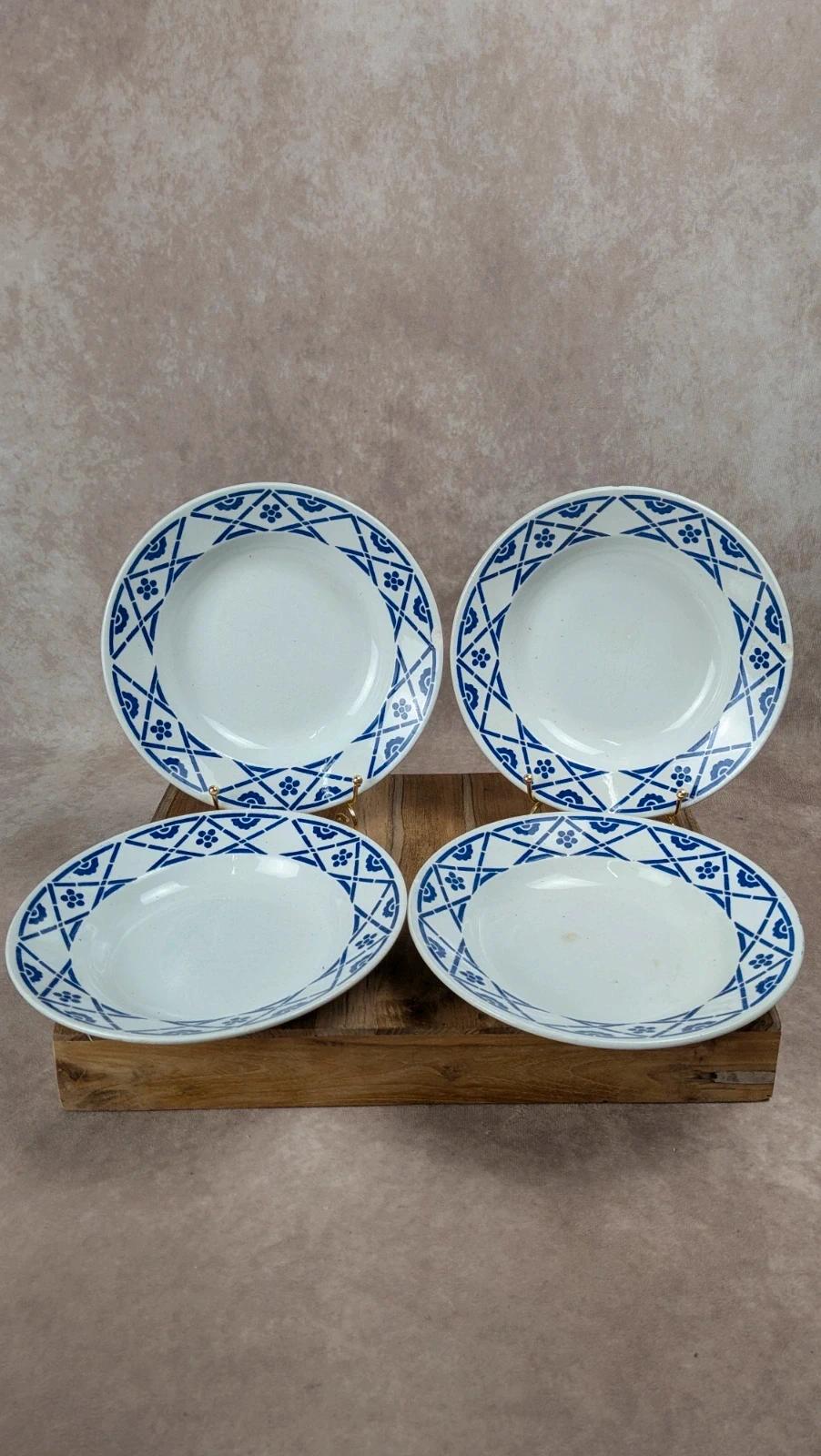 Lot de 4 assiettes creuses Kg Lunéville – Modèle Lucien terre de fer