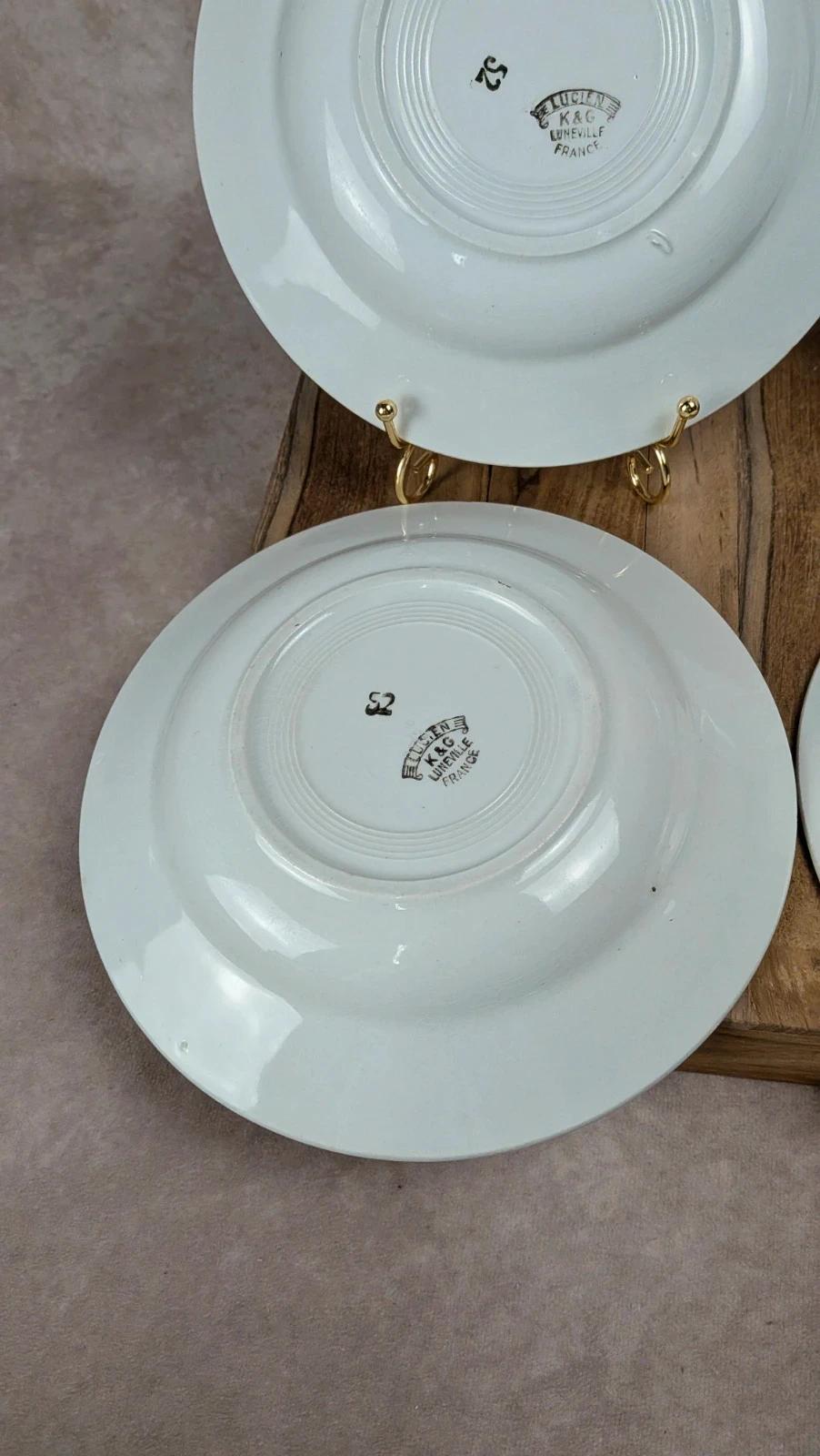 Lot de 4 assiettes creuses Kg Lunéville – Modèle Lucien terre de fer