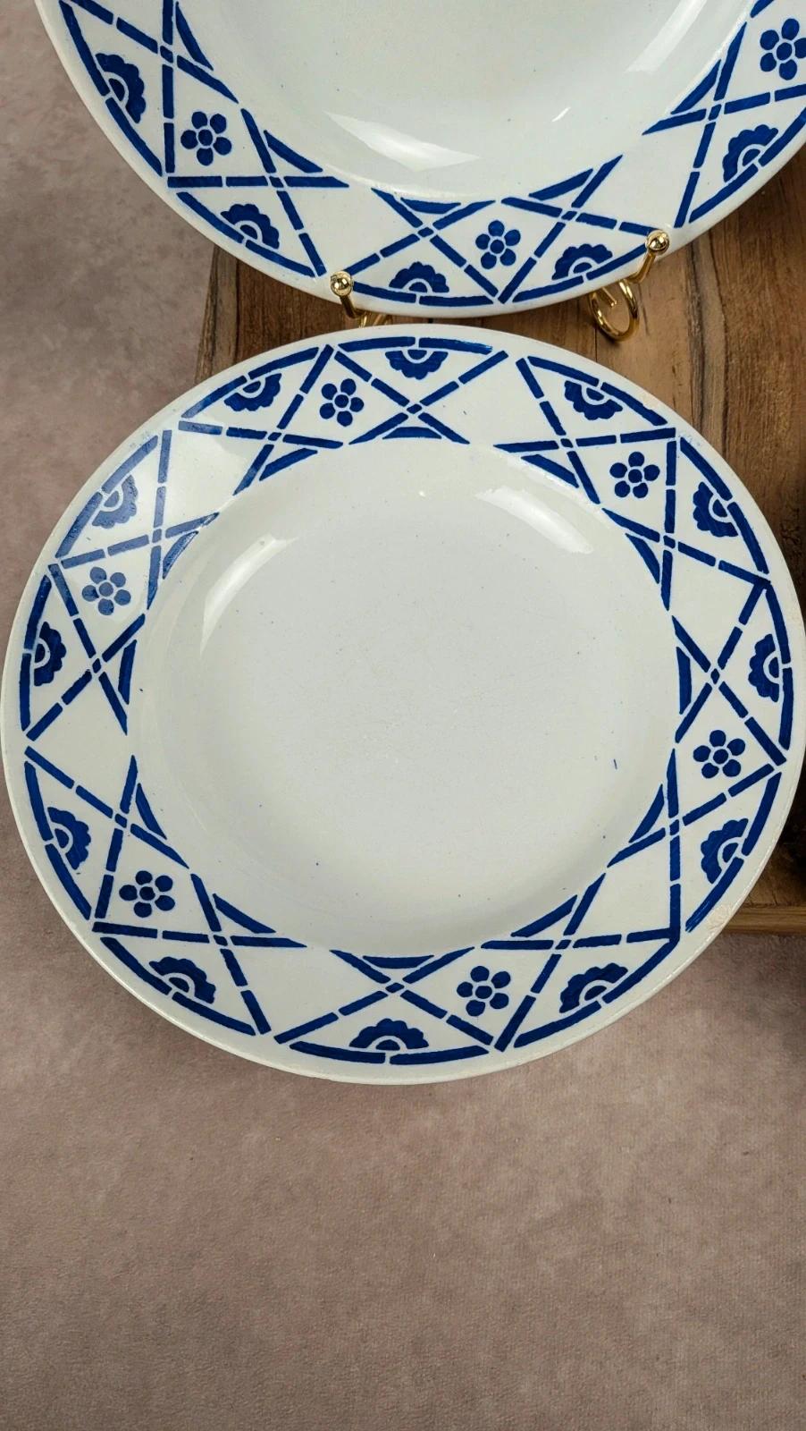 Lot de 4 assiettes creuses Kg Lunéville – Modèle Lucien terre de fer