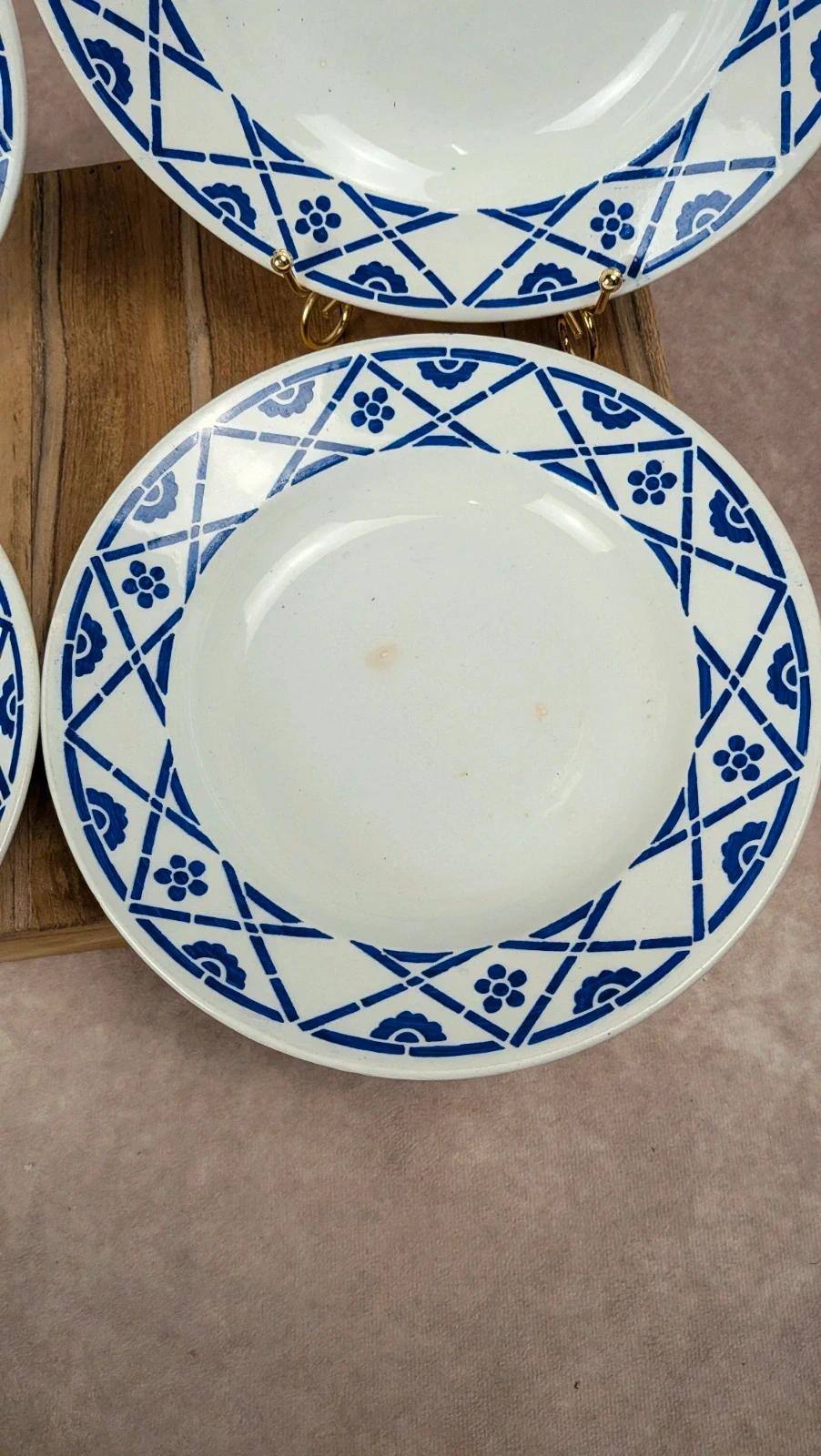 Lot de 4 assiettes creuses Kg Lunéville – Modèle Lucien terre de fer