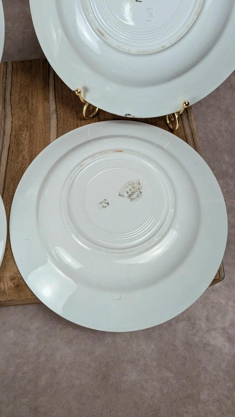 Lot de 4 assiettes creuses Kg Lunéville – Modèle Lucien terre de fer