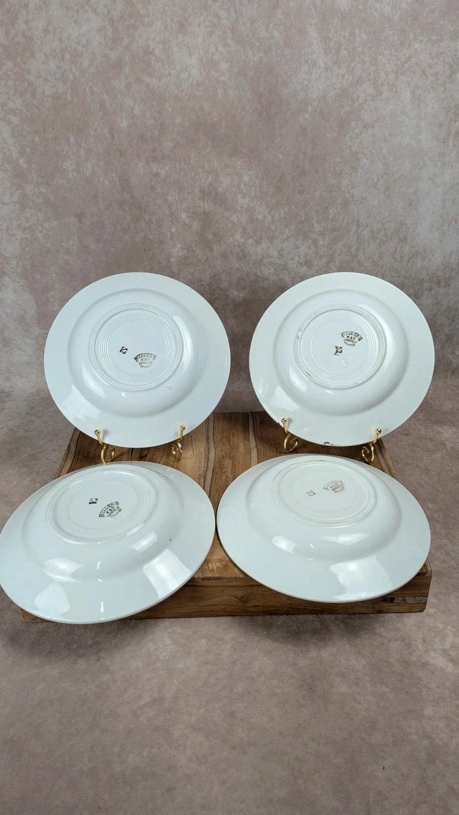 Lot de 4 assiettes creuses Kg Lunéville – Modèle Lucien terre de fer
