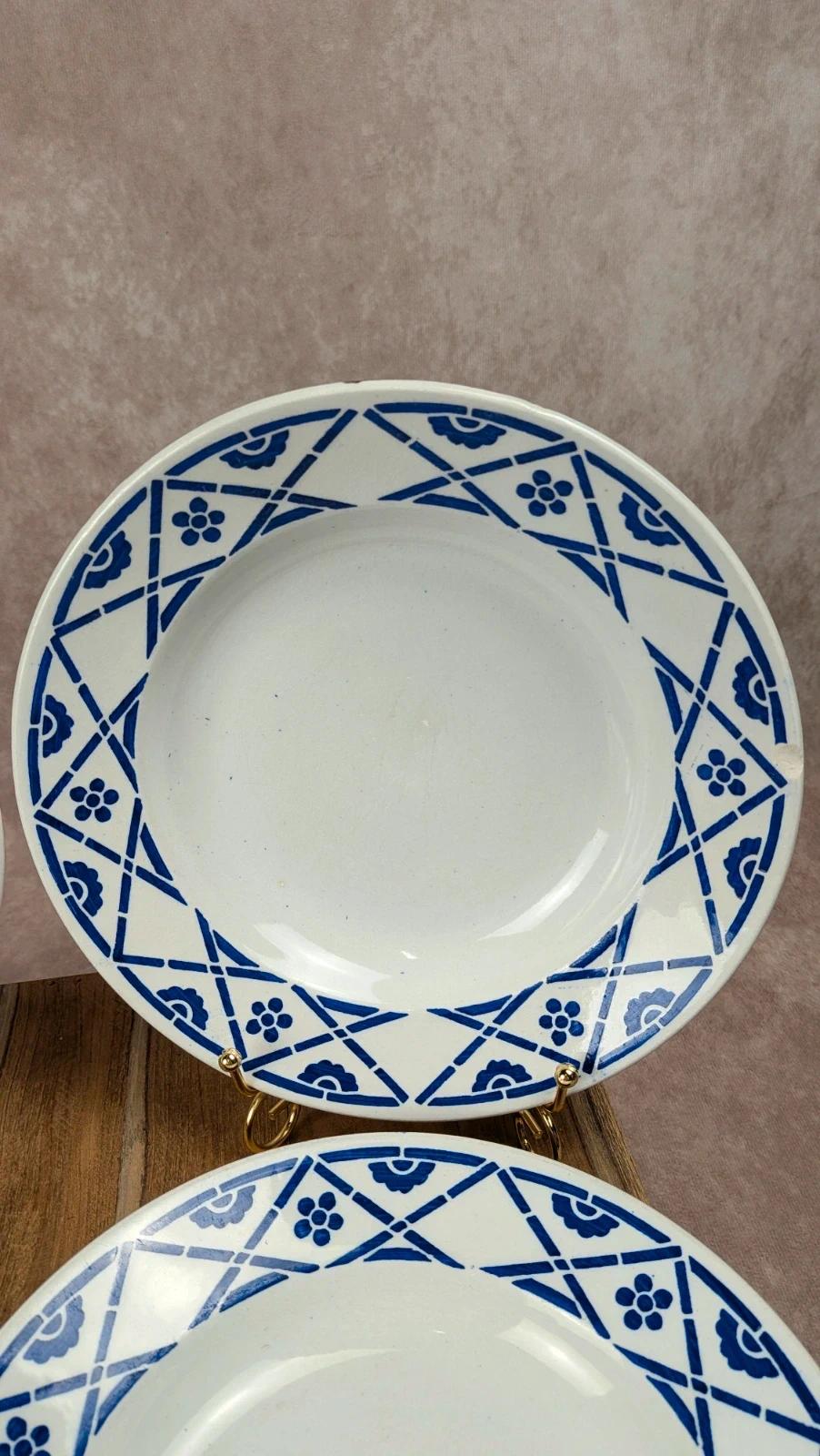 Lot de 4 assiettes creuses Kg Lunéville – Modèle Lucien terre de fer
