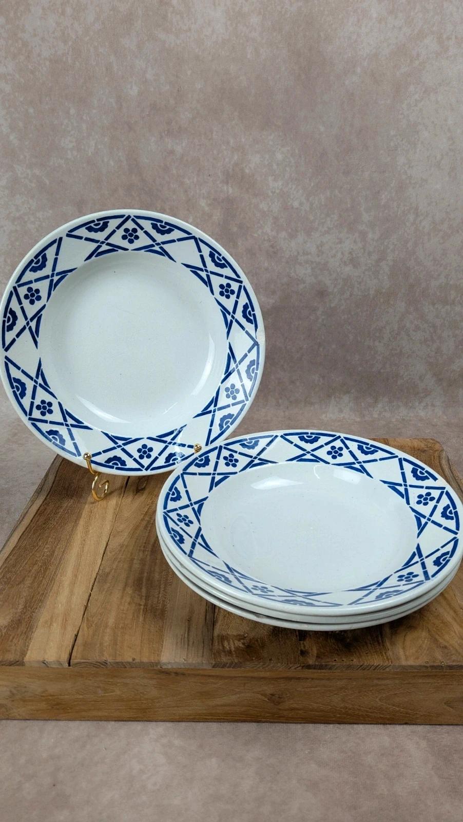 Lot de 4 assiettes creuses Kg Lunéville – Modèle Lucien terre de fer